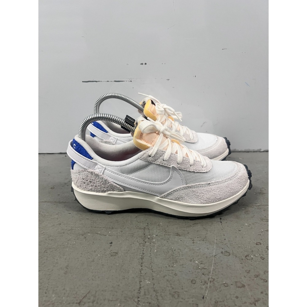 Nike Waffle Debut Vintage Sneakers Womens US 7 White Blue Lace Up Athletic Shoes